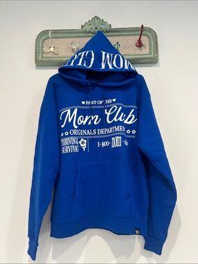 Slyfox threads Mom Club Originals Dpt royal Blue Graphic Hoodie medium nwot